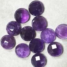 12MM FACETED ROUND CABOCHON AMETHYST (4PCS/BAG)